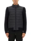 Belstaff High Neck Padded Front Knit Sweater In Black