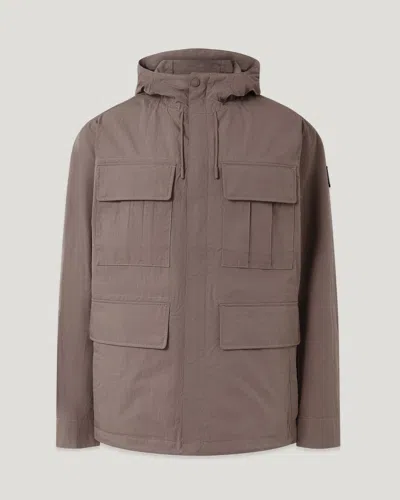 Belstaff Cargo Jacket Compact Technical Cotton In Gray