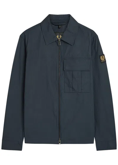 Belstaff Logo-patch Shirt Jacket In Blue
