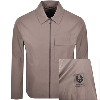 Belstaff Cargo Overshirt Asphalt In Brown