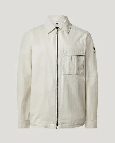Belstaff Cargo Overshirt Compact Technical Cotton In Silver