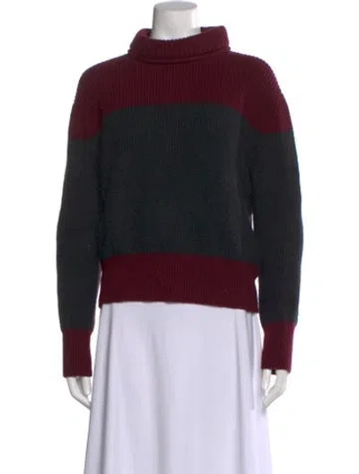 Pre-owned Belstaff Cashmere Colorblock Pattern Sweater In Burgundy