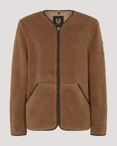 Belstaff Centenary Fleece Jacket In British Khaki