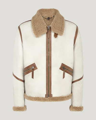 Belstaff Centenary Flight Jacket In Chalk / British Khaki