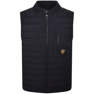 Belstaff Chassis Padded Gilet Navy In Animal Print