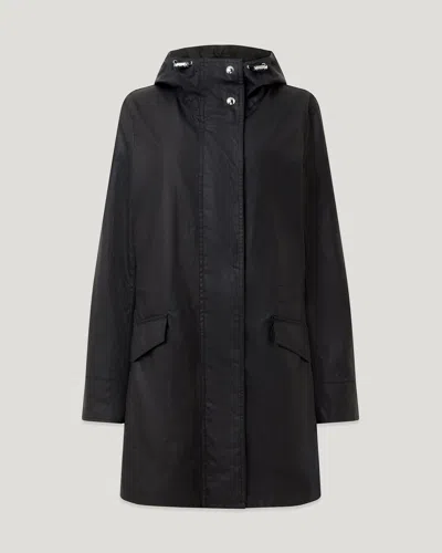 Belstaff Clancy Parka Waxed Cotton In Blue