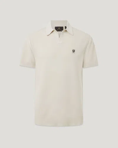 Belstaff Coast Knitted Polo Cotton Silk Pique In Silver