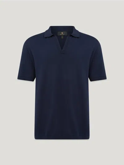 Belstaff Coast Knitted Polo In Dark Ink
