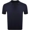 Belstaff Coast Knitted Polo T Shirt Navy In Blue