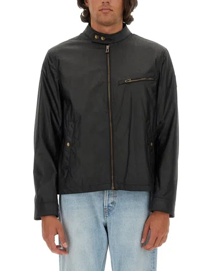 Belstaff Man Jacket Midnight Blue Size 42 Cotton In Black
