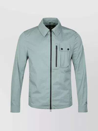 Belstaff Collared Neck Long Sleeves Chest Pocket Jacket In Blue