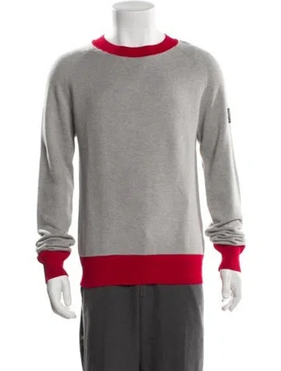 Pre-owned Belstaff Colorblock Pattern Crew Neck Pullover In Gray