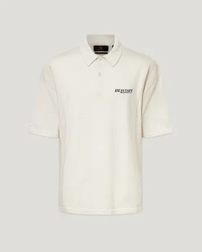 Belstaff Competition Knitted Polo Lightweight Organic Cotton In Gray