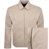 Belstaff Competition Twill Overshirt Beige In Neutral