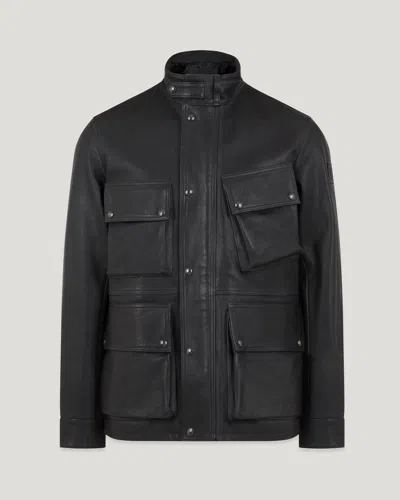 Belstaff Competitor Jacket Calf Leather In Black