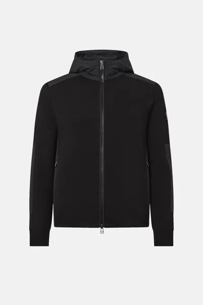Belstaff Console Hybrid Hooded Top In Black