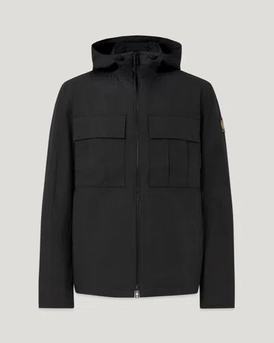 Belstaff Container Overshirt Compact Technical Cotton In Black