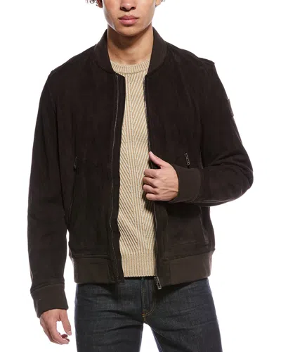 Belstaff Continental Suede Bomber Jacket In Brown
