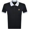 Belstaff Contrast Collar Polo T Shirt Navy In Black