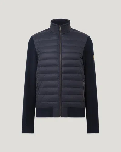 Belstaff Control Cardigan Hybrid Down Knit In Black
