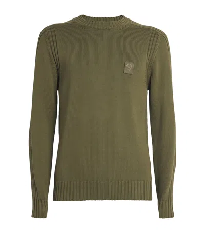 Belstaff Cotton Crew-neck Sweater In Green