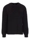 Belstaff Ribbed Crewneck Long Sleeve Sweater In Black