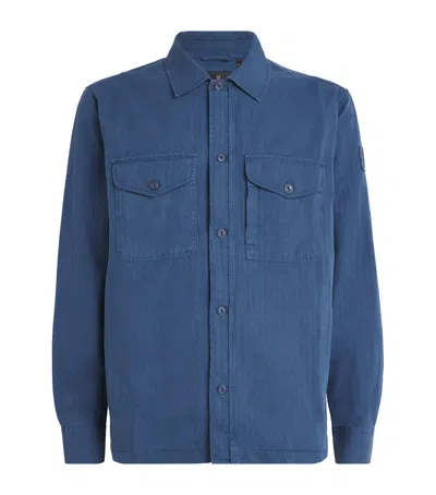 Belstaff Cotton-linen Cs60 Overshirt In Blue