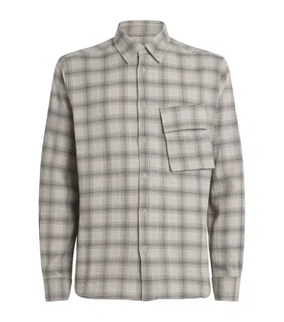 Belstaff Cotton Scale Shirt In Stone Beige / Black