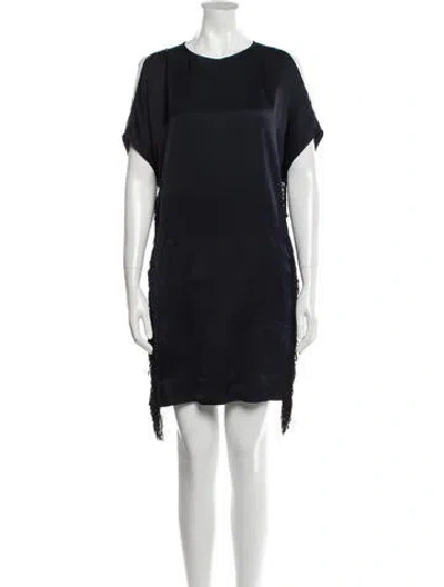 Pre-owned Belstaff Crew Neck Mini Dress In Blue