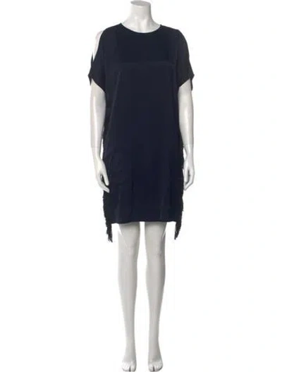 Pre-owned Belstaff Crew Neck Mini Dress In Blue
