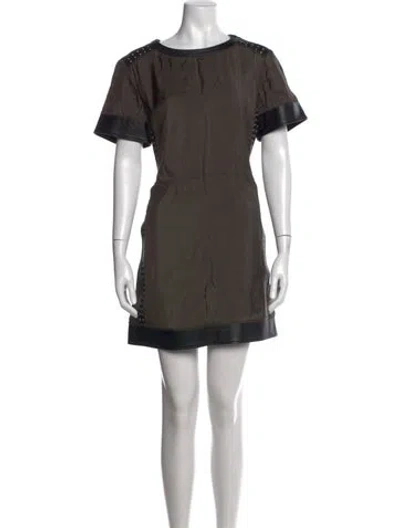 Pre-owned Belstaff Crew Neck Mini Dress In Grey