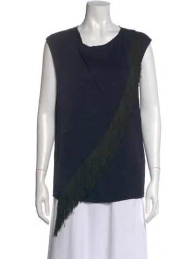 Pre-owned Belstaff Crew Neck Sleeveless Top In Blue