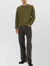 Belstaff Crew Neck Sweater Ribbed Cuffs In Green