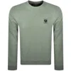 Belstaff Crew Neck Sweatshirt Green In Green