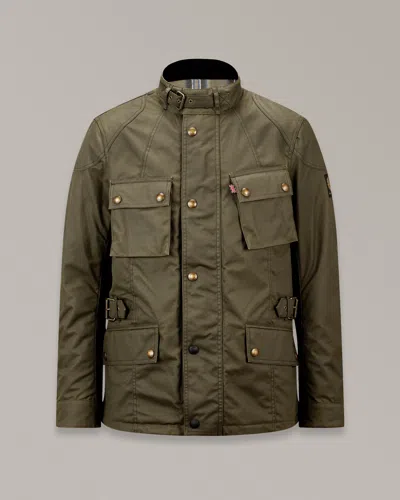 Belstaff Crosby Motorcycle Jacket In Forest Green