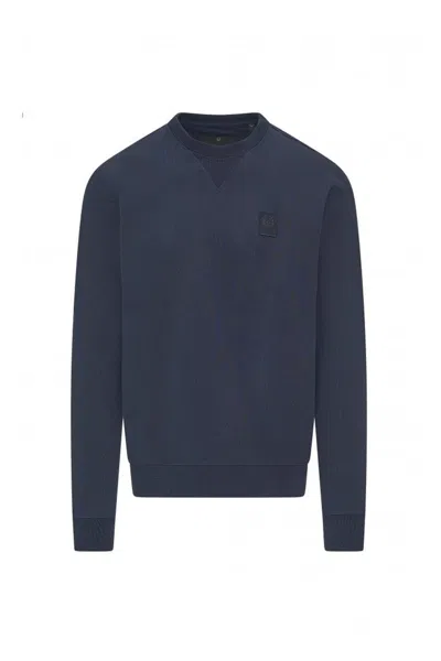 Belstaff Curator Crewneck Sweatshirt In Blue