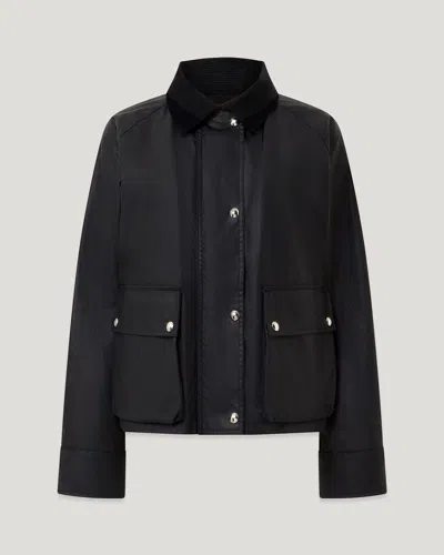 Belstaff Cyan Jacket Waxed Cotton In Blue