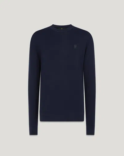Belstaff Drift Crewneck Jumper In Dark Ink