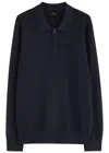 Belstaff Drift Half-zip Cotton-blend Jumper In Navy