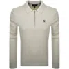Belstaff Drift Knitted Polo T Shirt Grey In Neutral