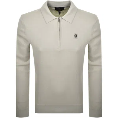 Belstaff Drift Knitted Polo T Shirt Grey