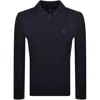 Belstaff Drift Knitted Polo T Shirt Navy In Animal Print