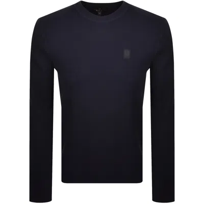 Belstaff Drift Silk Blend Jumper Dark Ink Navy