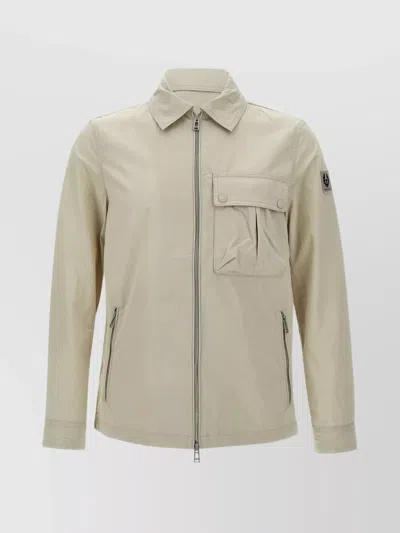 Belstaff Drome Overshirt In Ivory Cotton In White