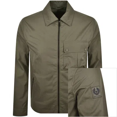 Belstaff Drome Overshirt Major Brown In Green