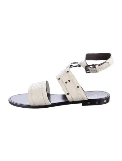 Pre-owned Belstaff Embossed Leather Studded Accents Gladiator Sandals In Multi