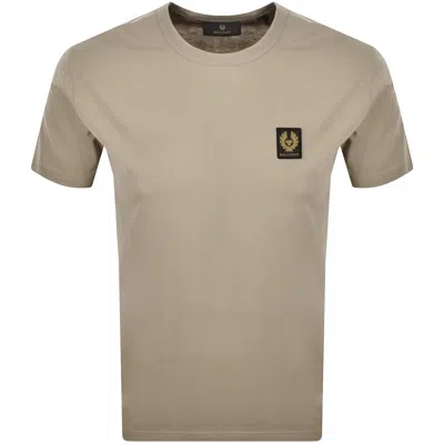 Belstaff Featherweight Logo T Shirt Dark Sand In Nude