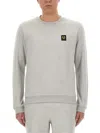 Belstaff Sweatshirt With Logo Patch In Grey