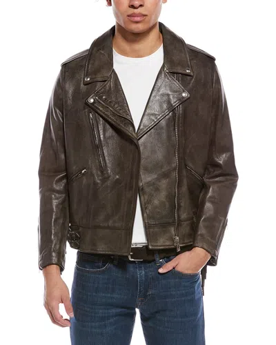 Belstaff Ferrous Leather Jacket In Brown
