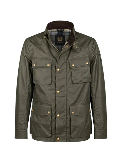 Belstaff Fieldmaster Waxed Jacket In Green